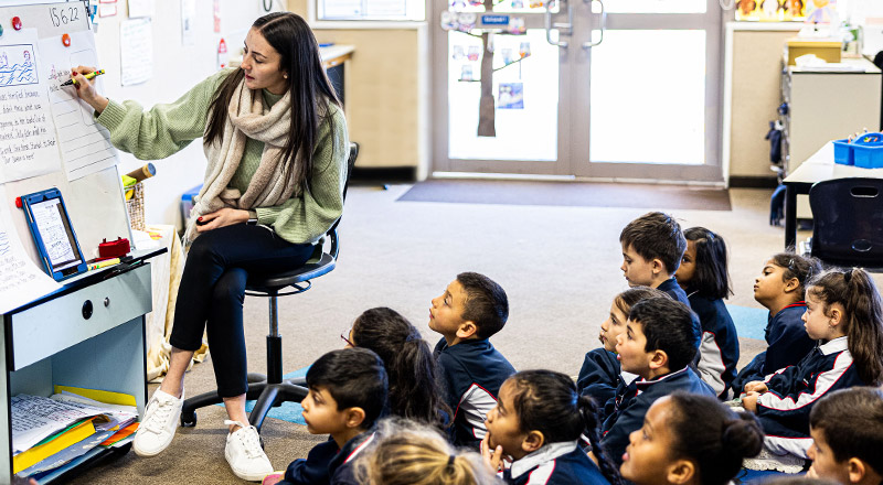 Dedicated teacher and students from Mother Teresa Catholic Primary School Westmead