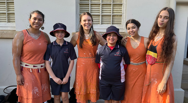 School children from Mother Teresa Catholic Primary School Westmead during Reconciliation Week