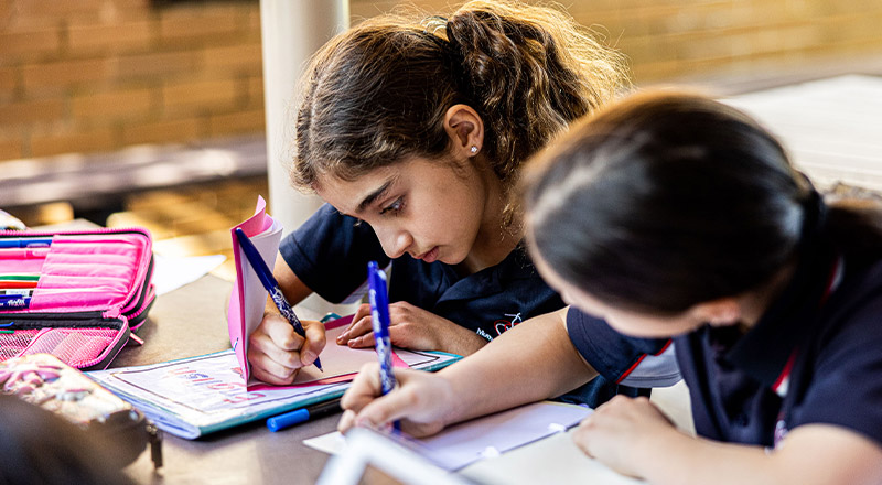 Children learning outside at Mother Teresa Catholic Primary School Westmead