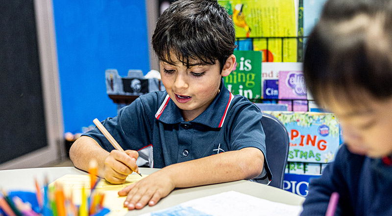 Smiling student from Mother Teresa Catholic Primary School Westmead
