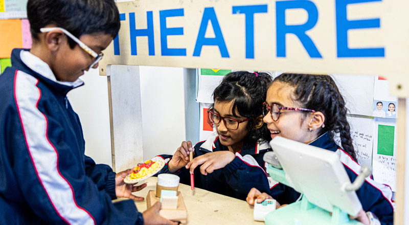 Students playing make-believe at Mother Teresa Catholic Primary School Westmead