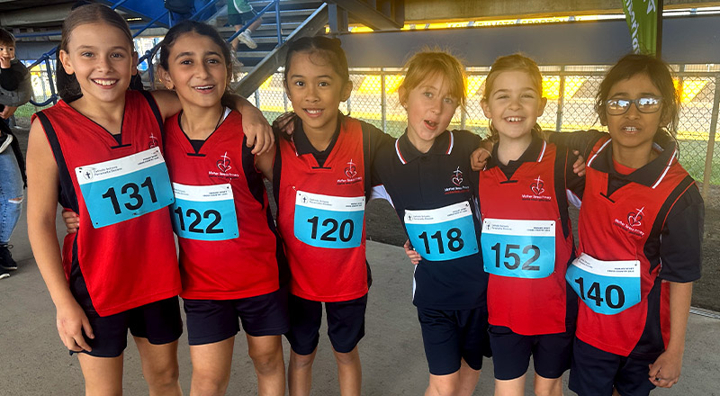 Cross country students from Mother Teresa Catholic Primary School Westmead