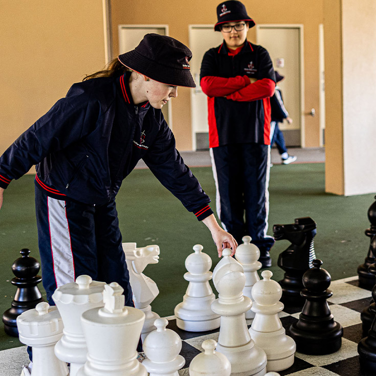 Students playing chess at Mother Teresa Catholic Primary School Westmead