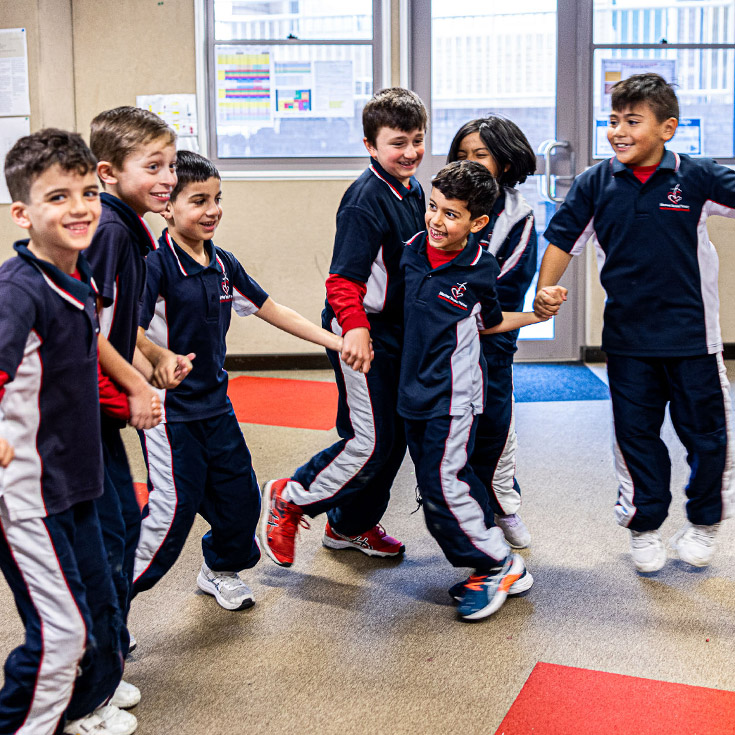 Students dancing at Mother Teresa Catholic Primary School Westmead