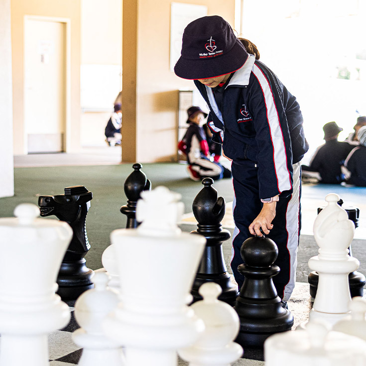 Students playing chess at Mother Teresa Catholic Primary School Westmead